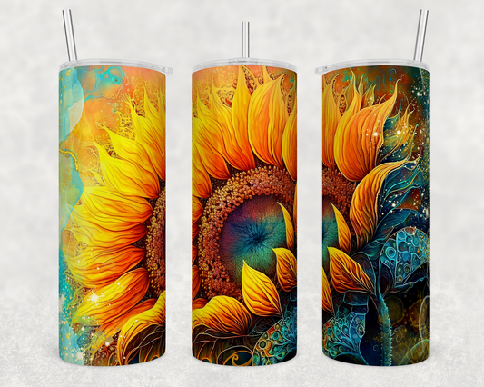 Sunflower 20 oz stainless steel tumbler